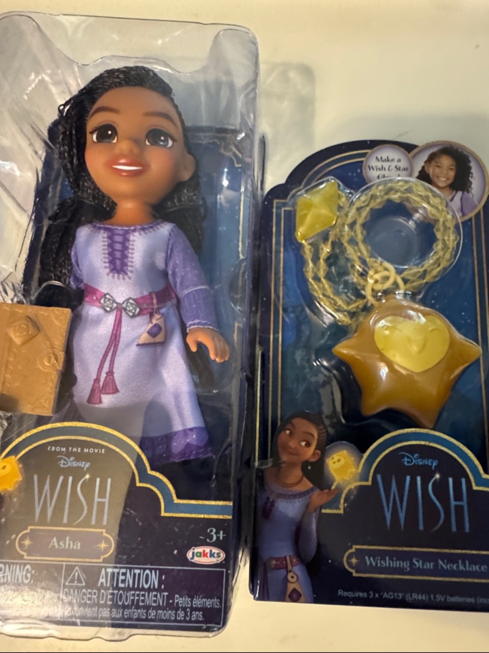 Disney Asha Doll with Purple Outfit and Yellow Star Necklace